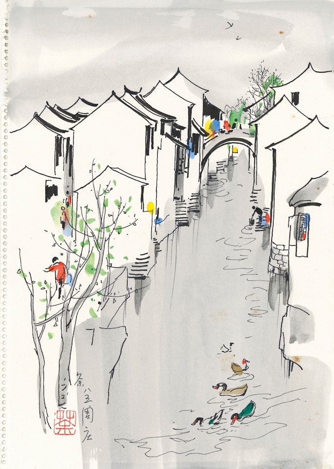 RIVER TOWN OF ZHOUZHUANG by Wu Guanzhong