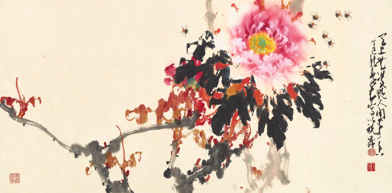 BEES BY THE PEONY by Zhao Shao'ang