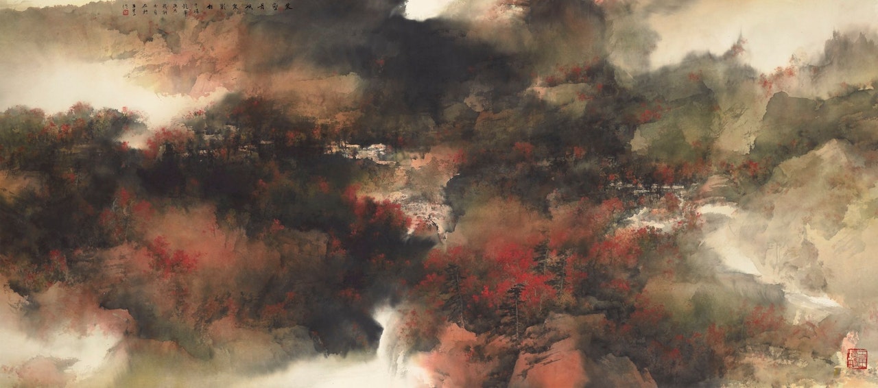 AUTUMN MOUNTAINS IN THE MIST by He Baili