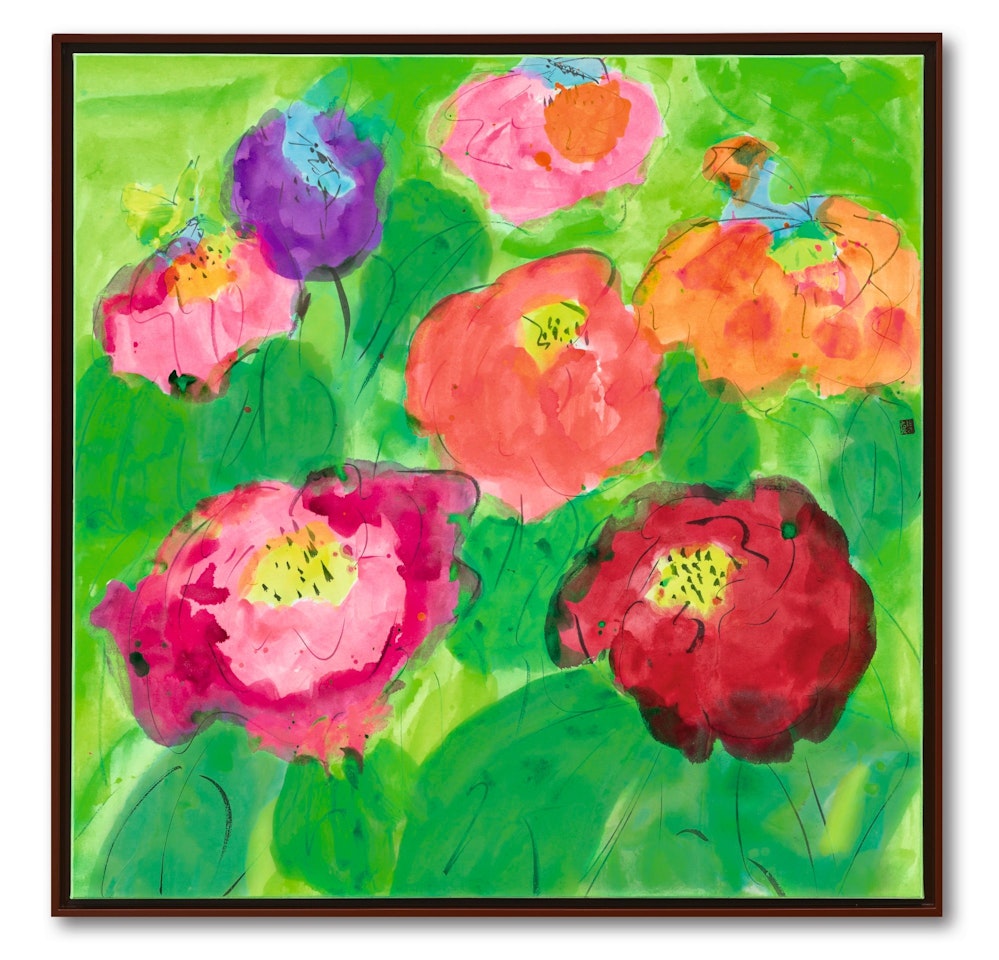 FLOWERS WITH BUTTERFLIES by Walasse Ting