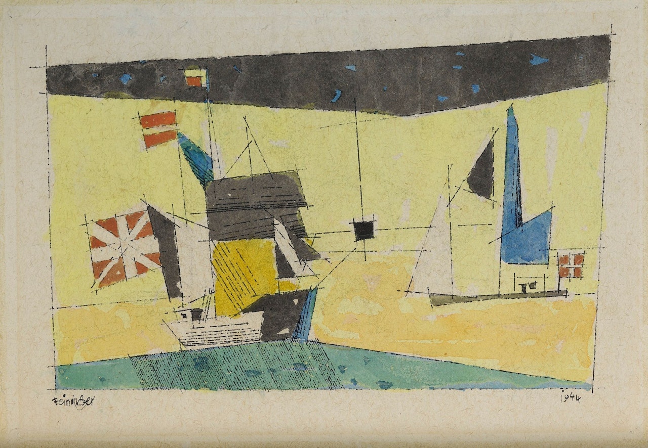 OHNE TITLE (SEGELBOOTTE)  by Lyonel Feininger