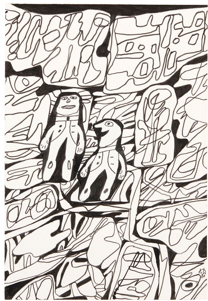 PAYSAGE AVEC DEUX PERSONNAGES by Jean Dubuffet