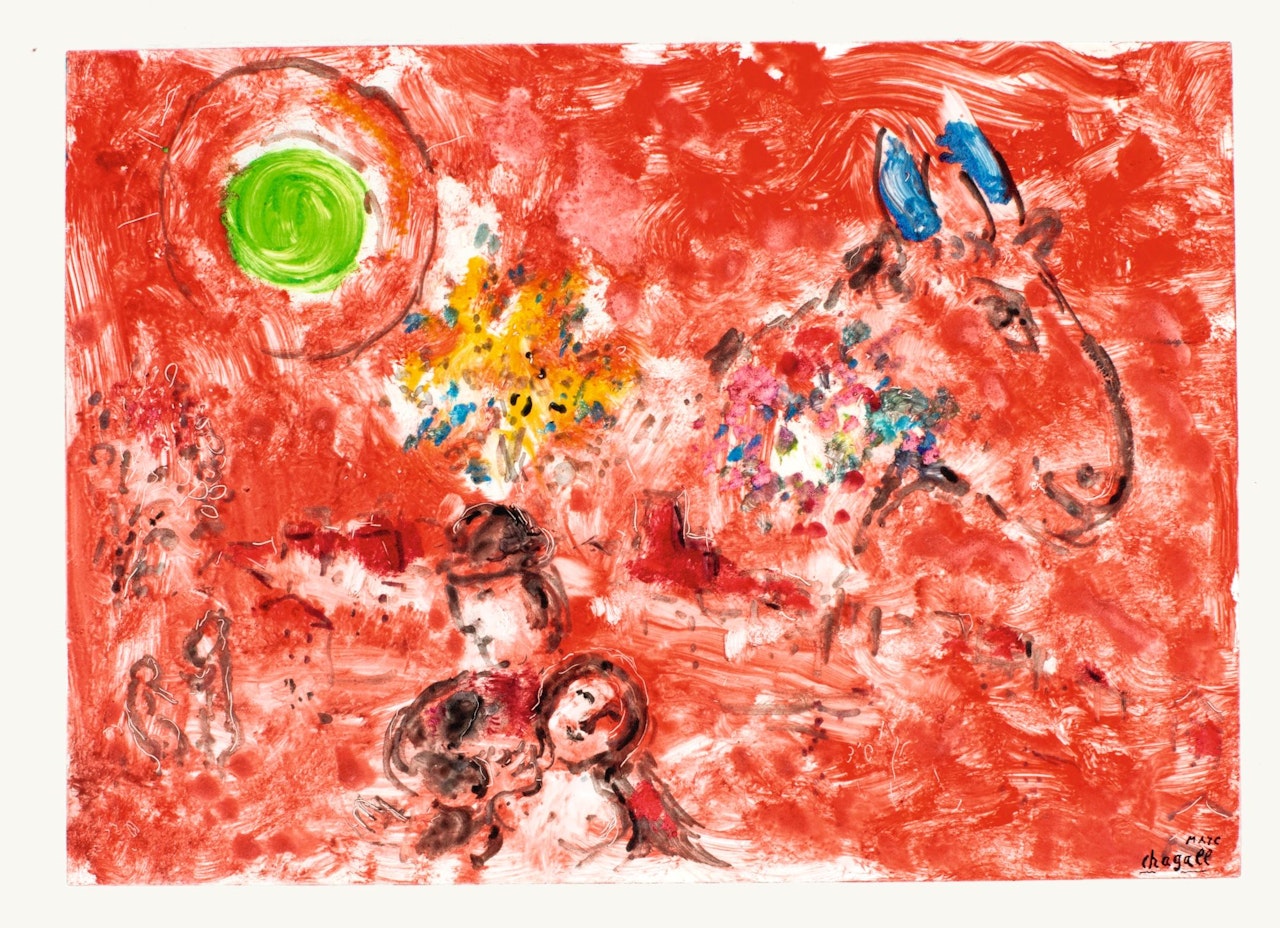 PAYSAGE ROUGE (CRAMER MONOTYPES 233) by Marc Chagall