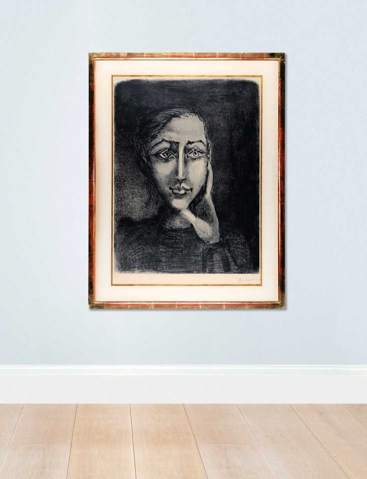 FRANÇOISE SUR FOND GRIS (B. 681; M., PP. 195) by Pablo Picasso