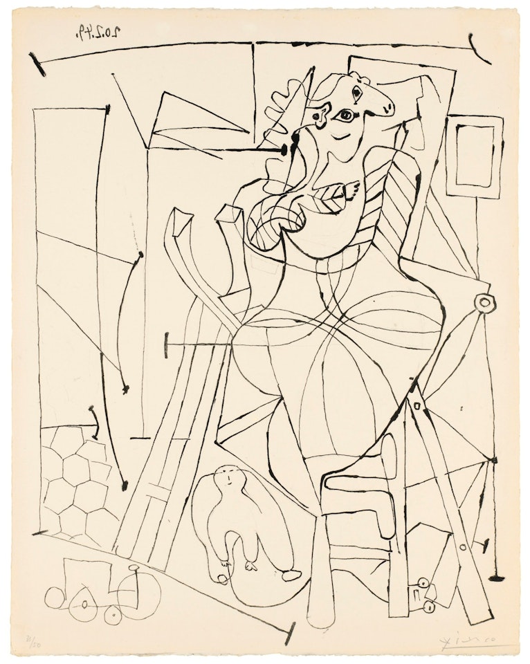 L'ARTISTE ET L'ENFANT (B. 590; MOURLOT, PICASSO PROJECT 156) by Pablo Picasso