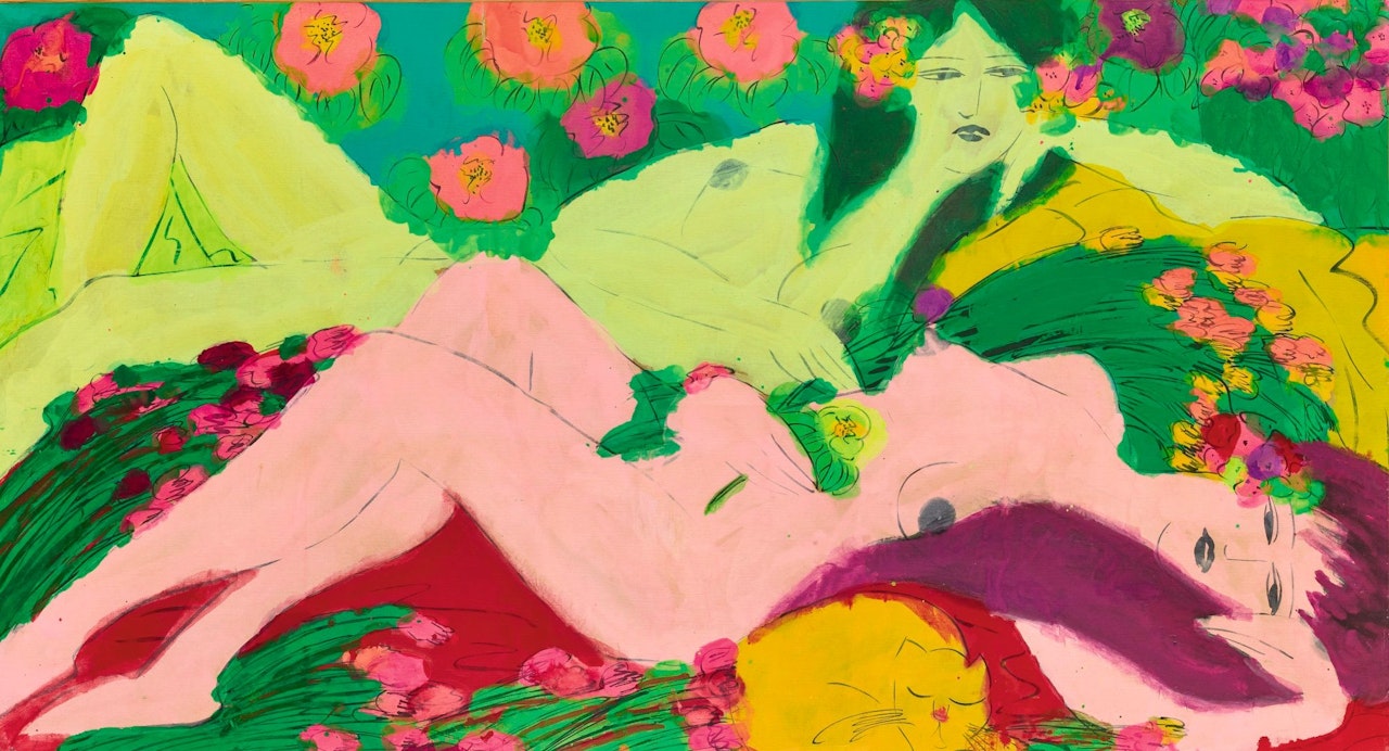 TWO RECLINING NUDES  by Walasse Ting