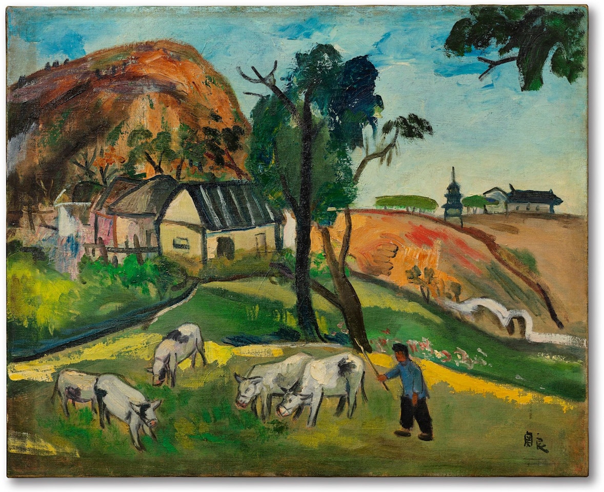 CATTLE PASTURING by Guan Liang