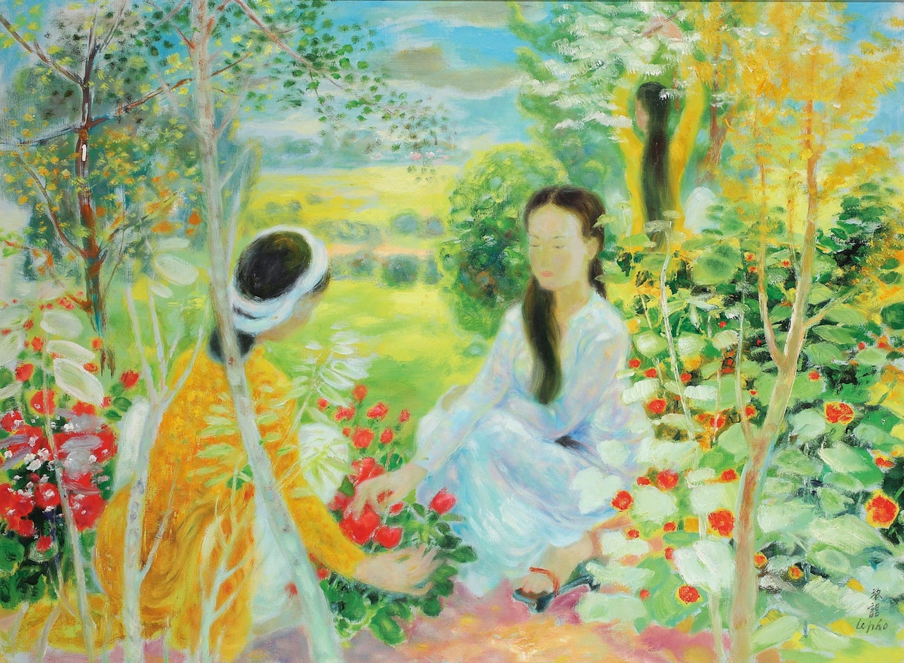 GATHERING FLOWERS by Le Pho