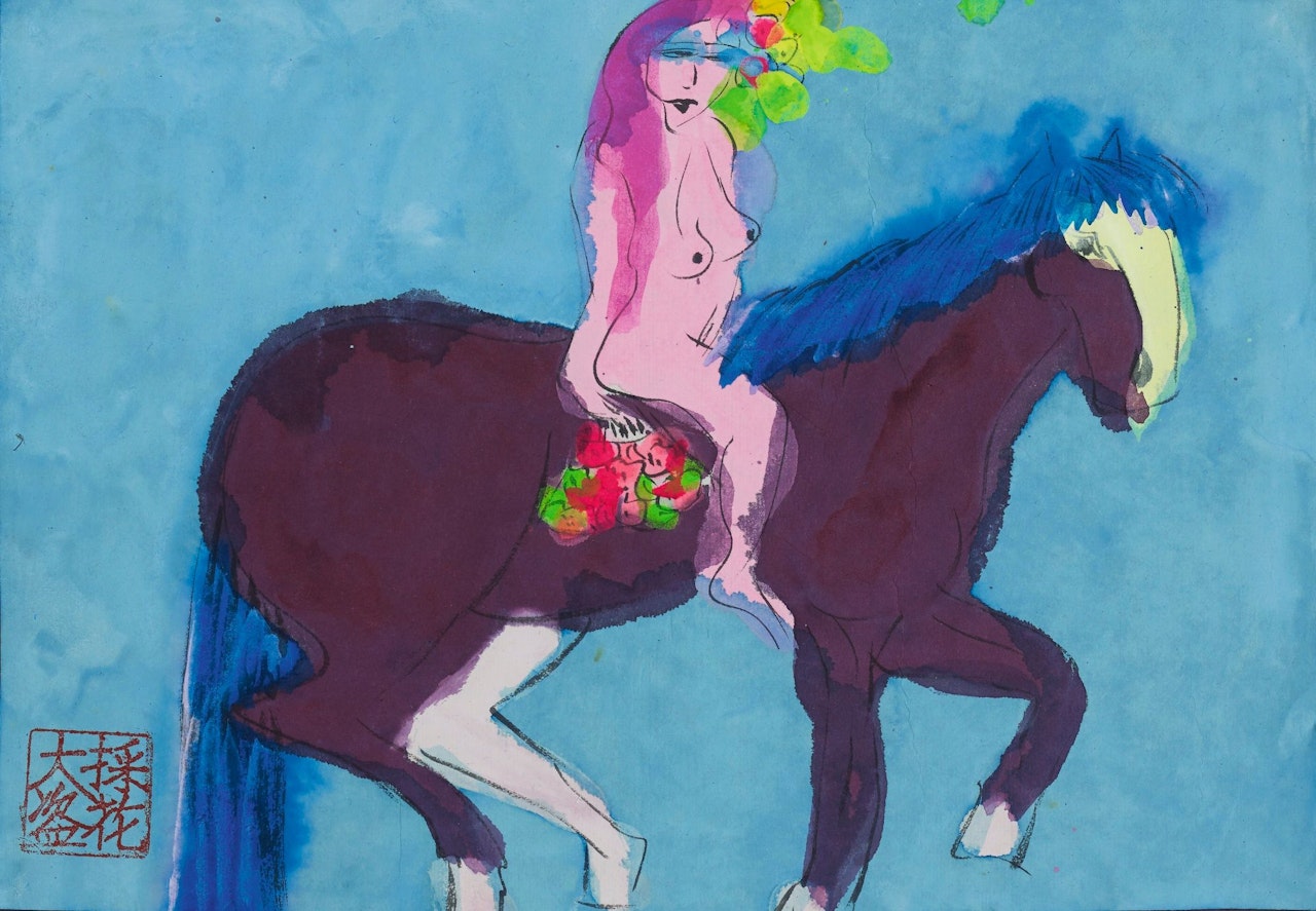 LADY ON A HORSE by Walasse Ting