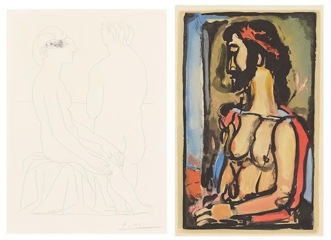 Femme assise et Femme de Dos, pl. 78, from La Suite Vollard by Pablo Picasso