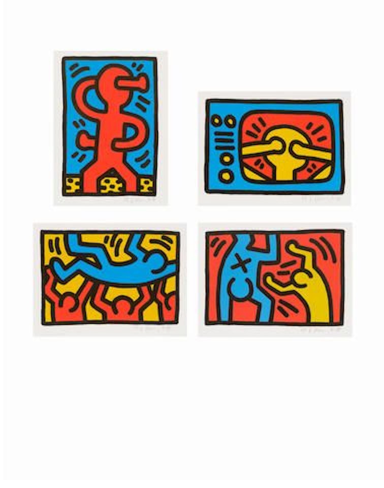 Untitled: four plates 4 by Keith Haring