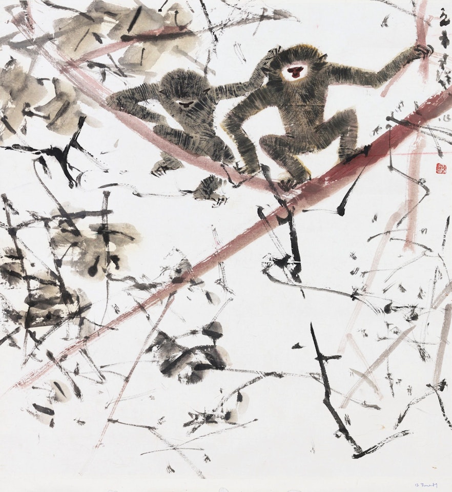 TWO GIBBONS  by Chen Wen Hsi
