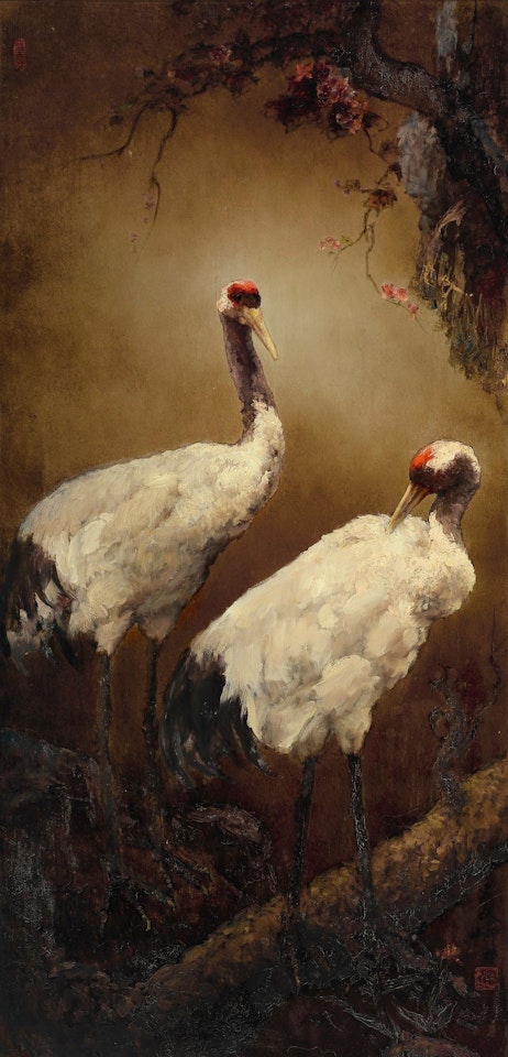 TWO CRANES by Lee Man Fong