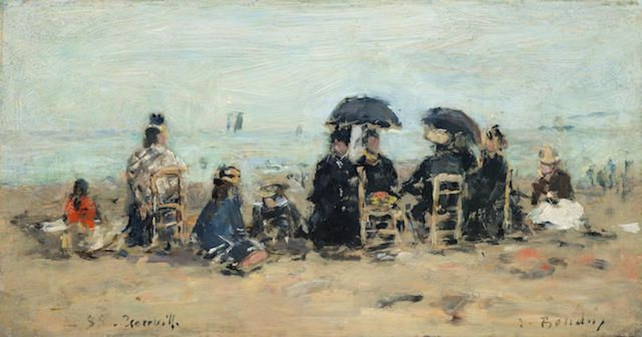 Trouville, scène de plage by Eugène Boudin
