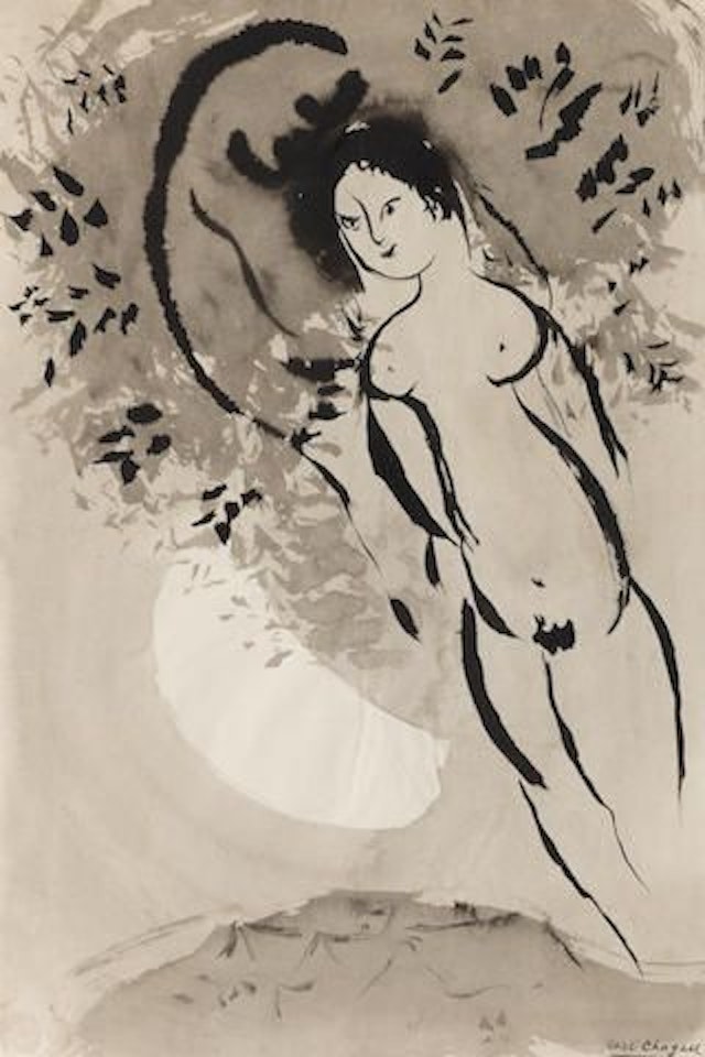 Nu au croissant de lune by Marc Chagall