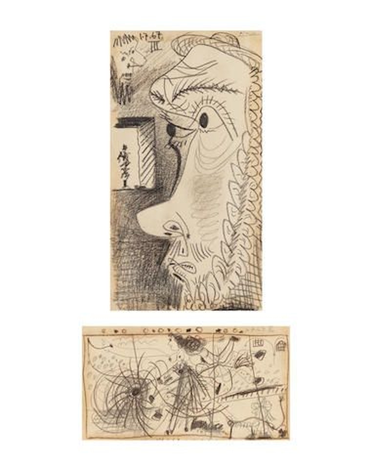 Têtes de profil (recto); Scène de cirque (verso) by Pablo Picasso