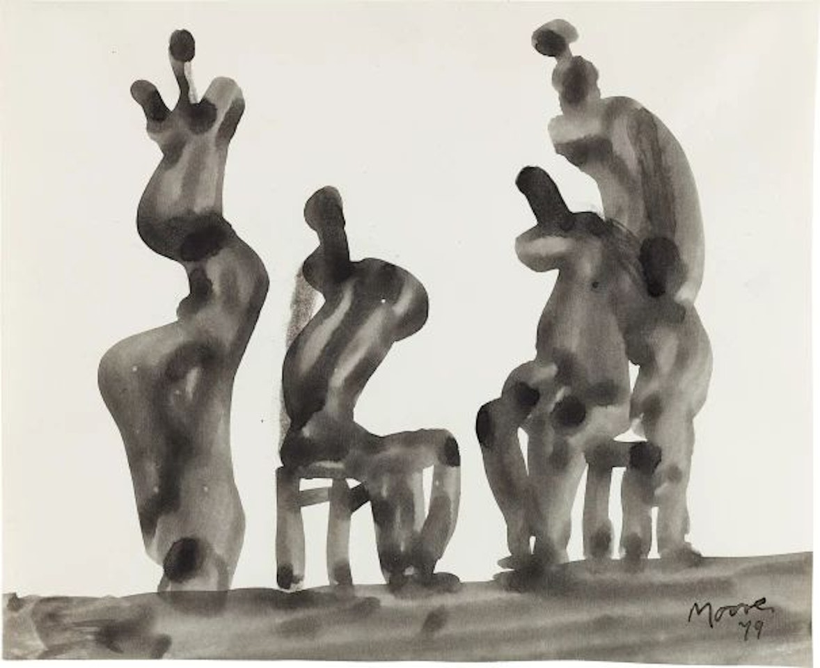 Four Figures Seated and Standing by Henry Moore