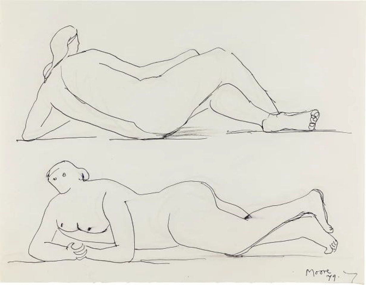 Two Reclining Figures by Henry Moore