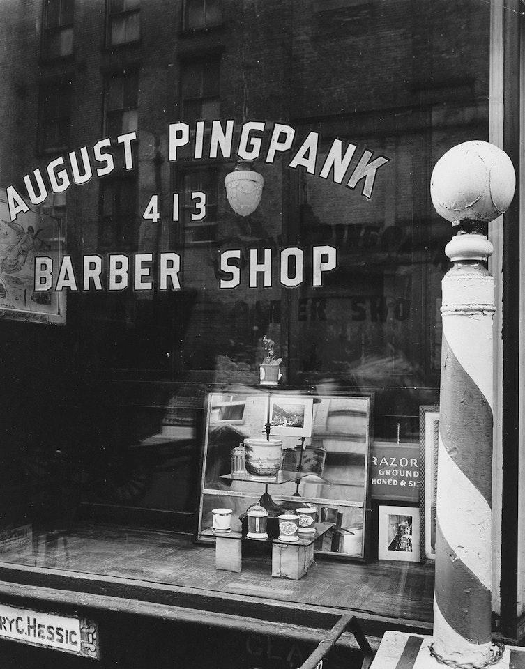 Pingpank Barber Shop by Berenice Abbott