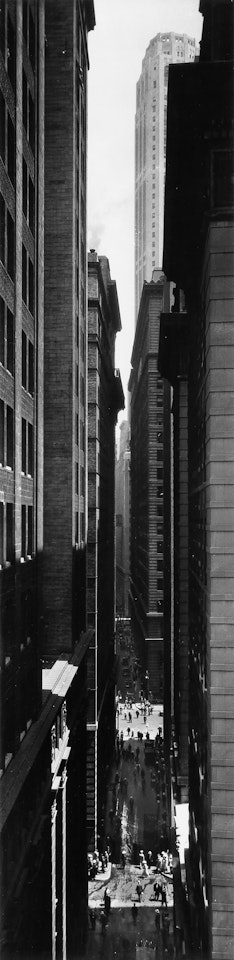View Of Exchange Place From Broadway, New York by Berenice Abbott