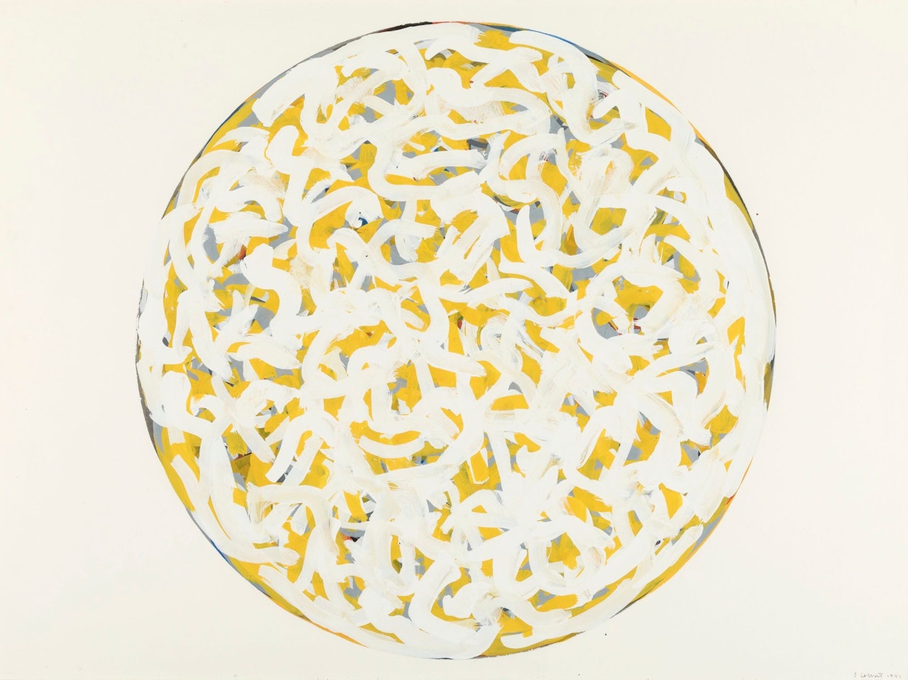 LINES IN COLOR IN ALL DIRECTIONS IN A CIRCULAR FORMAT by Sol LeWitt