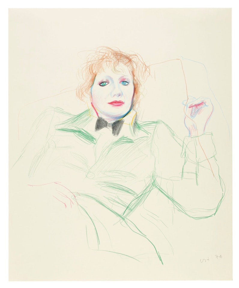 CELIA WITH BOW TIE by David Hockney