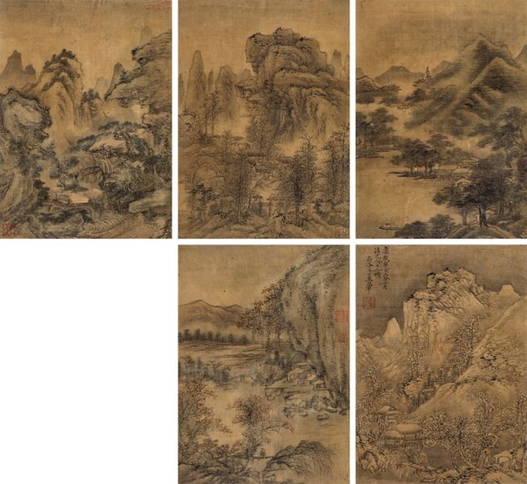Five landscape by Wang Hui