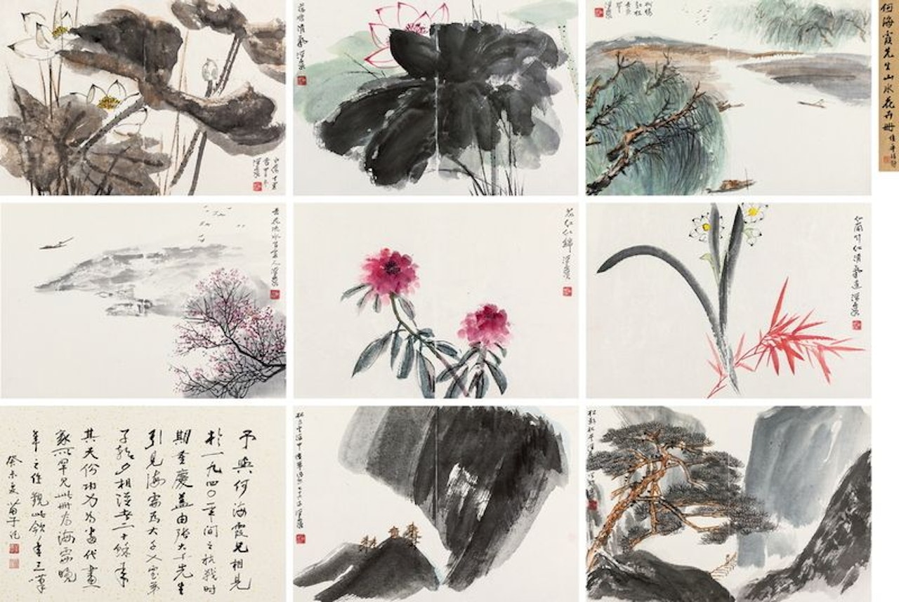 Landscape, flower book by He Haixia