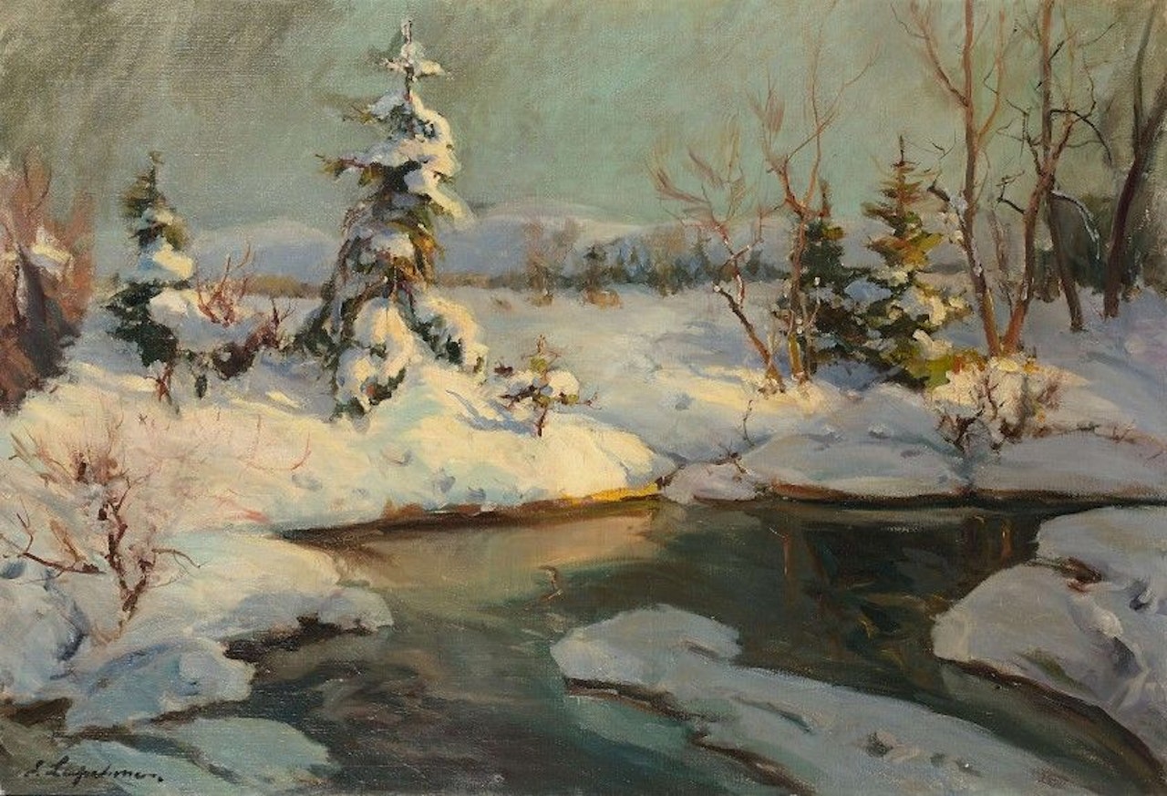 Winter landscape by Georgij Aleksandrovic Lapschin