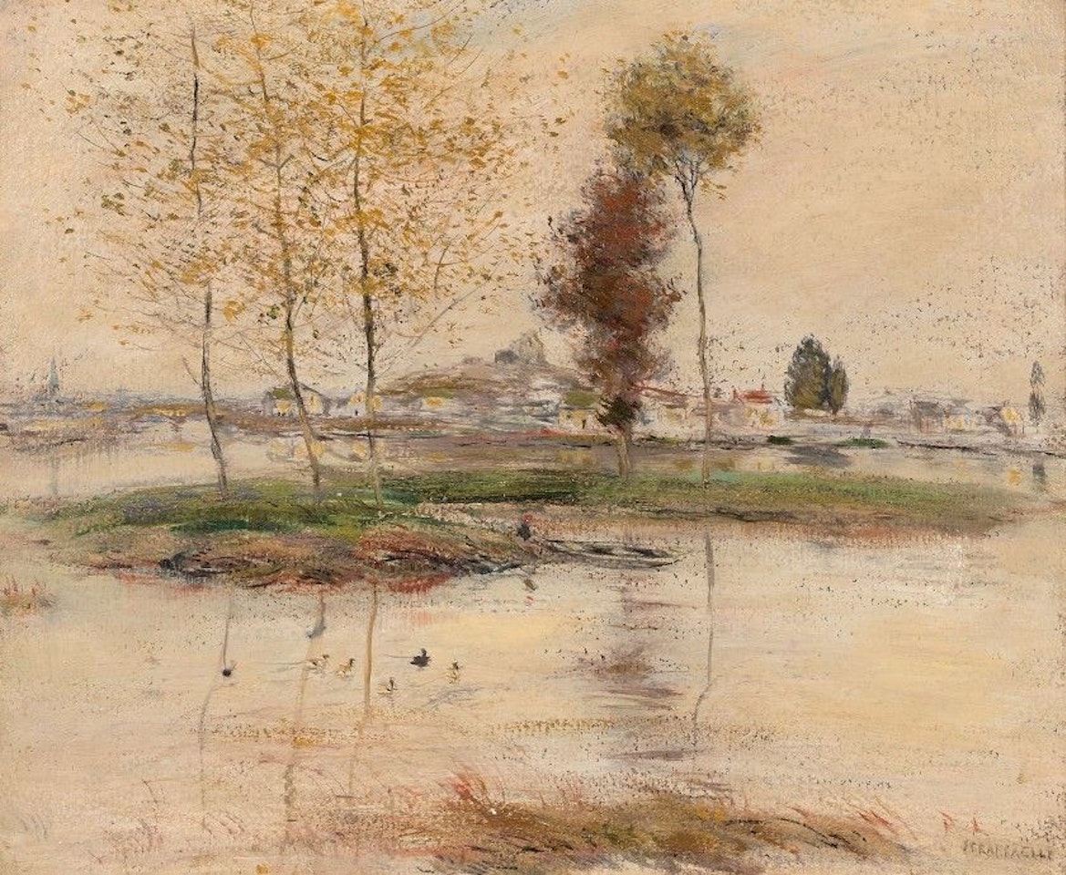 The duck pond by Jean Francois Raffaelli