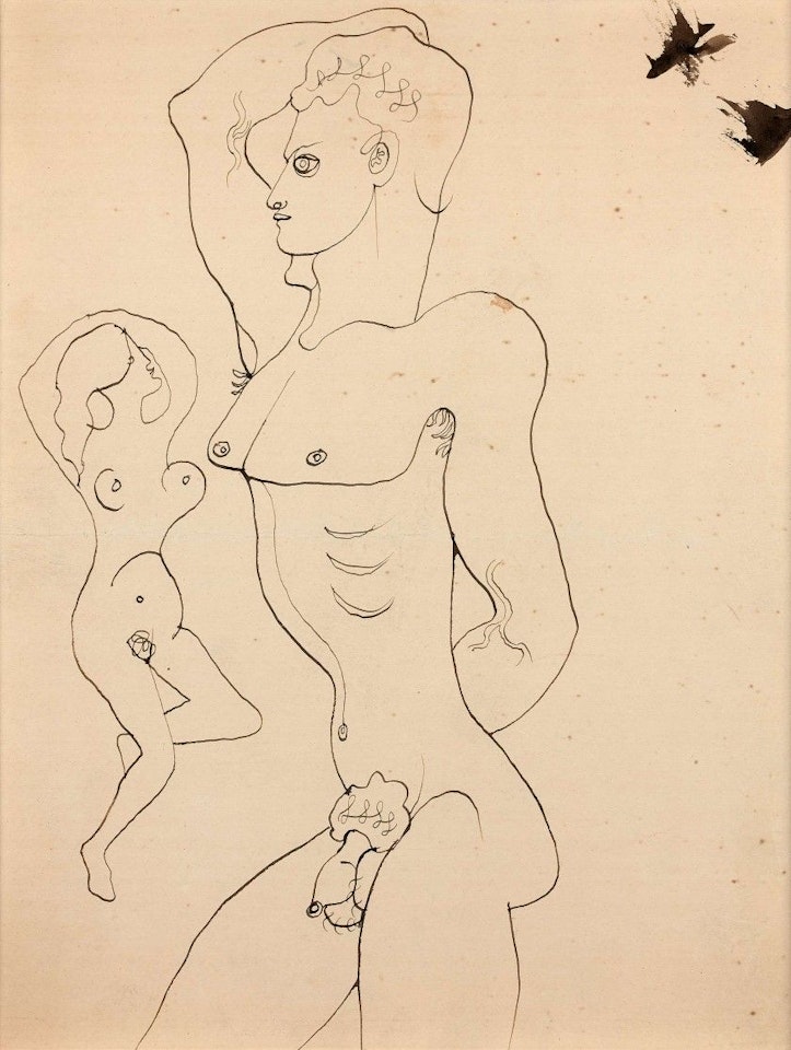 A man and a woman naked by Jean Cocteau