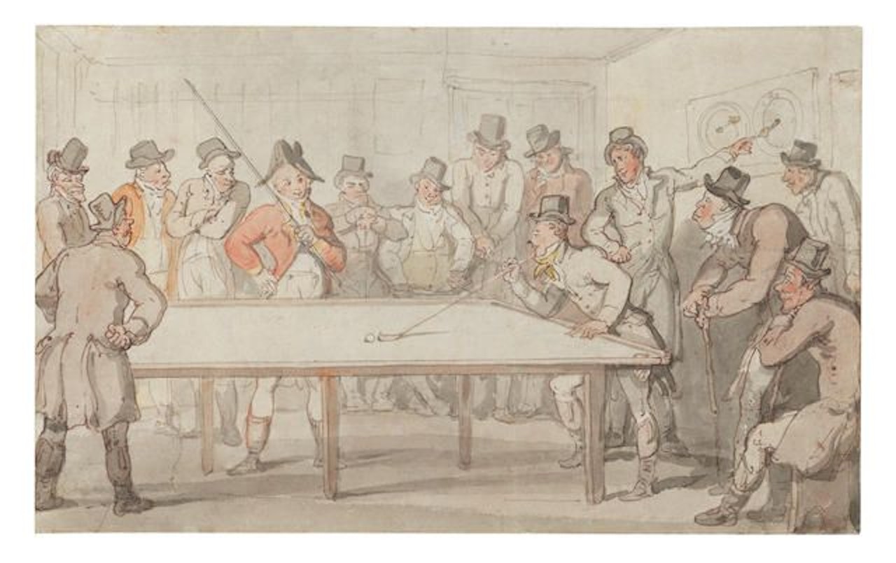 A game of billiards by Thomas Rowlandson
