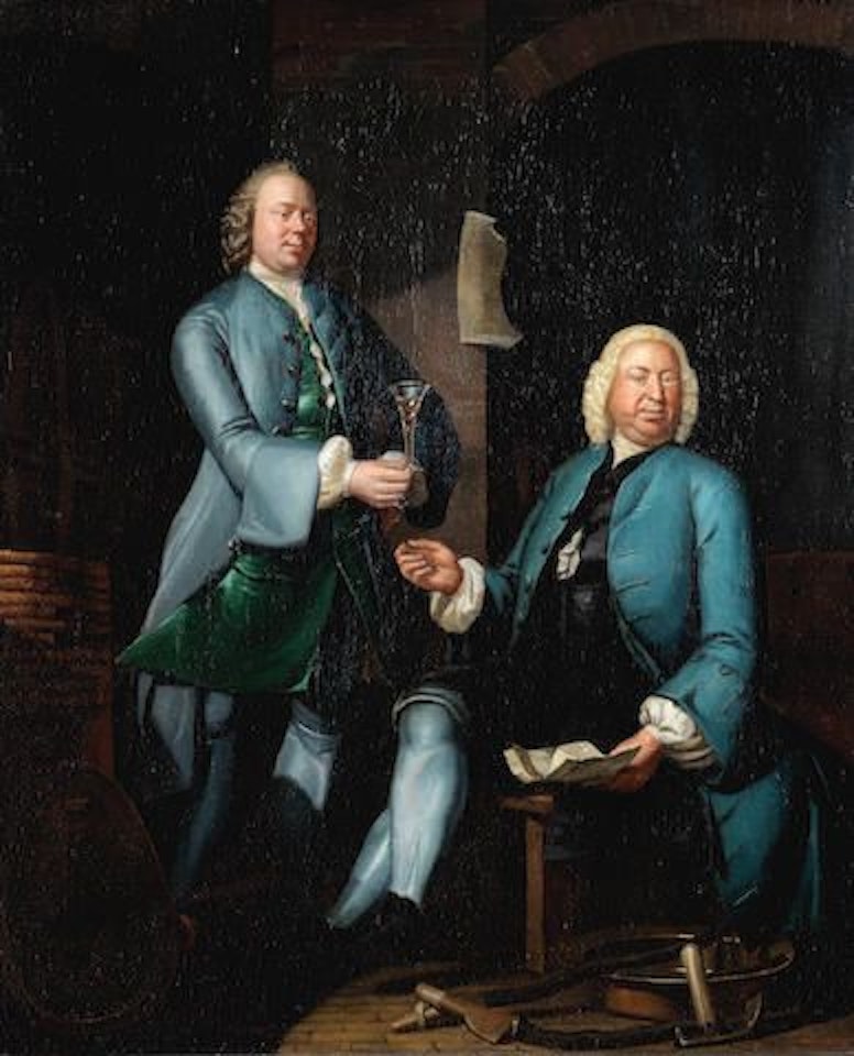 Winemakers in their cellar by German School