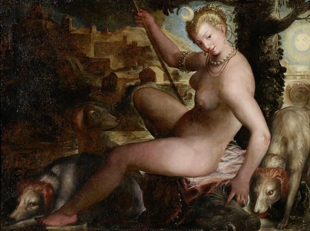 Diana with her hounds by Venetian School