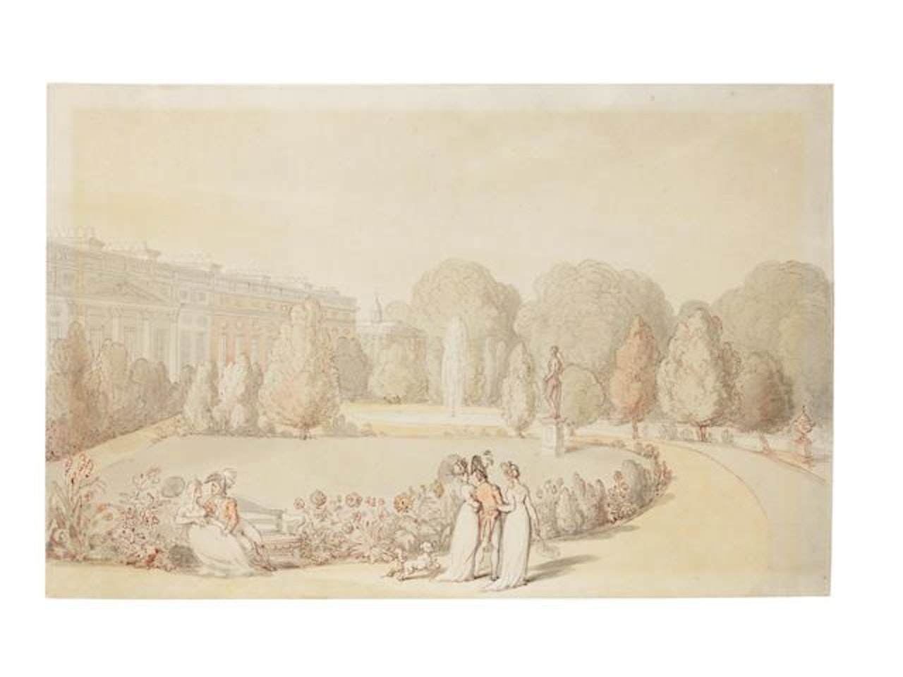 The East front of Hampton Court by Thomas Rowlandson