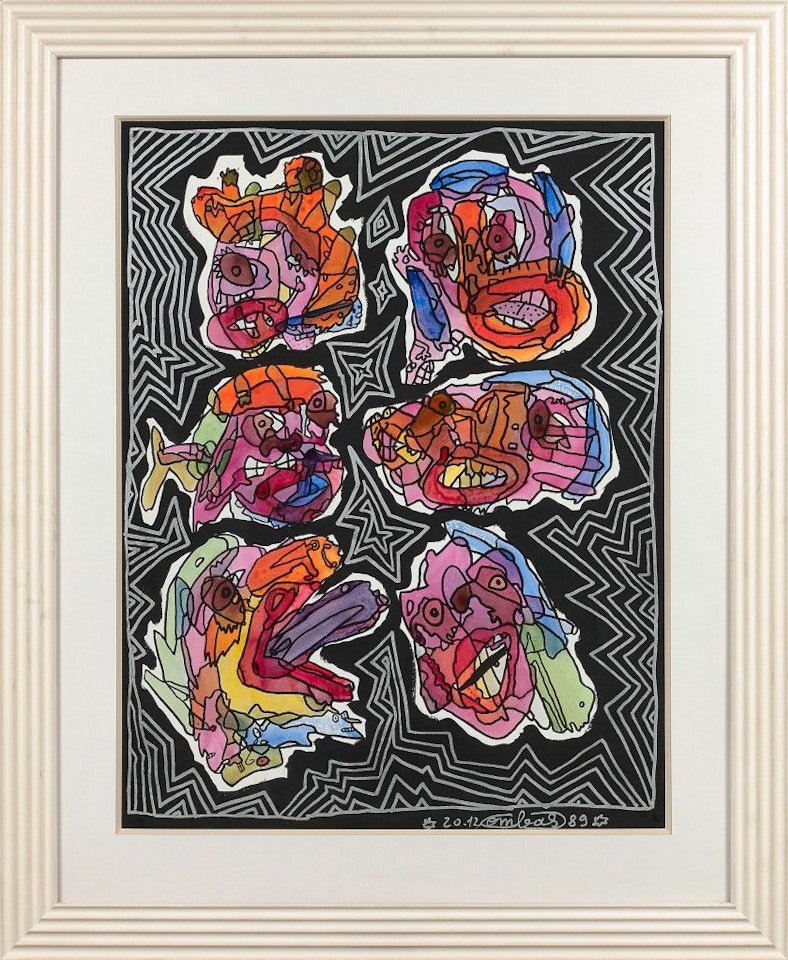 6 HEADS IN TRANSPARENCY EXPRESSIONISM IN APPEARANCE by Robert Combas