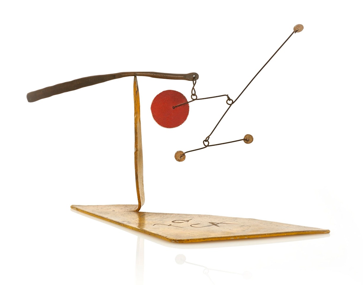 THREE WHITE DOTS AND RED DISC by Alexander Calder