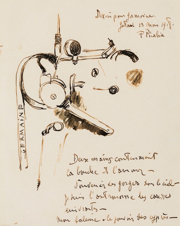 DESSIN POUR GERMAINE (LETTER-DRAWING) by Francis Picabia