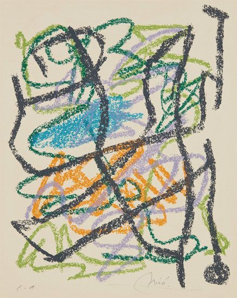 Je travaille comme un jardinier (I work as a Gardener): one plate by Joan Miró