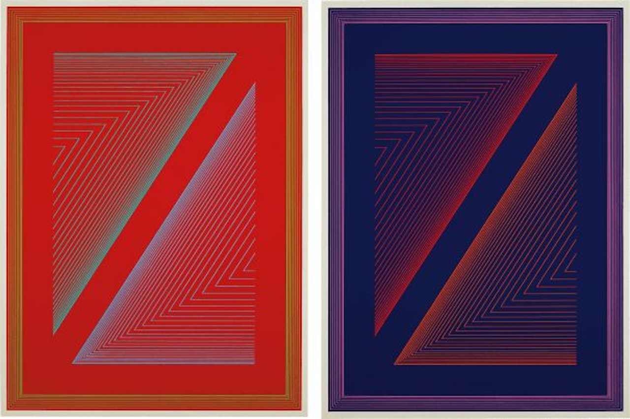 Reflections VI - Fire Red; and Reflections VI - Deep Blue by Richard Anuszkiewicz