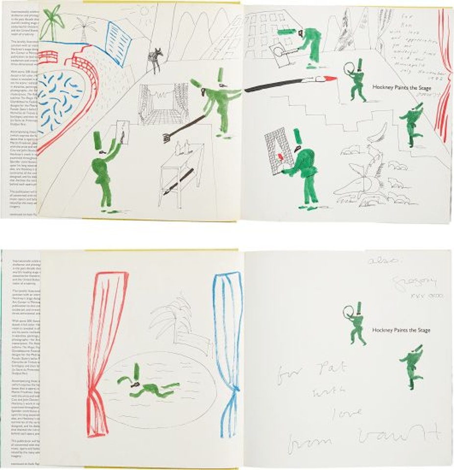 Hockney Paints the Stage: two books with hand-drawings by David Hockney