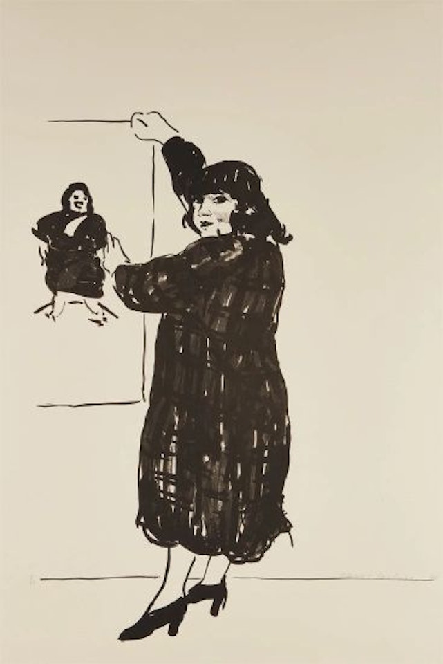 Ann Looking at Her Picture by David Hockney