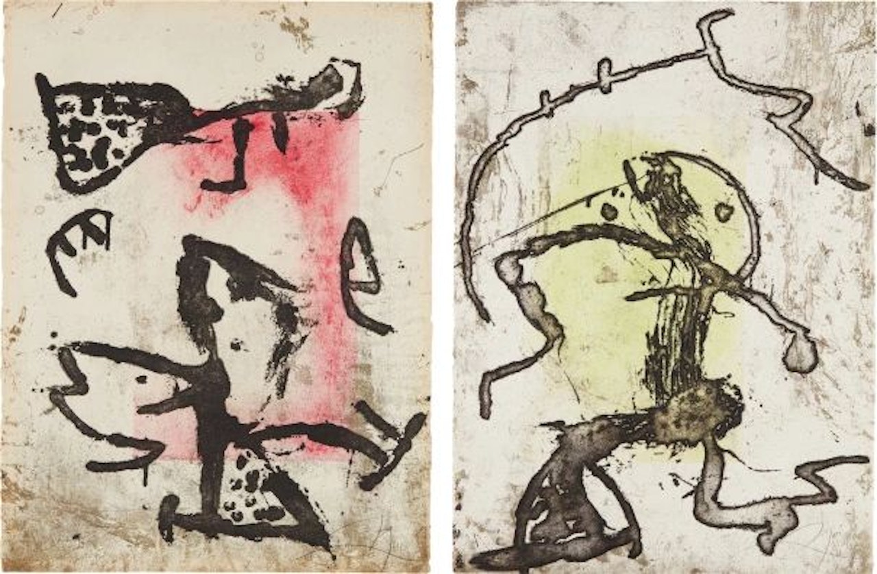 Rupestres IX; and Rupestres X (Cave Paintings IX; and Cave Paintings X) by Joan Miró