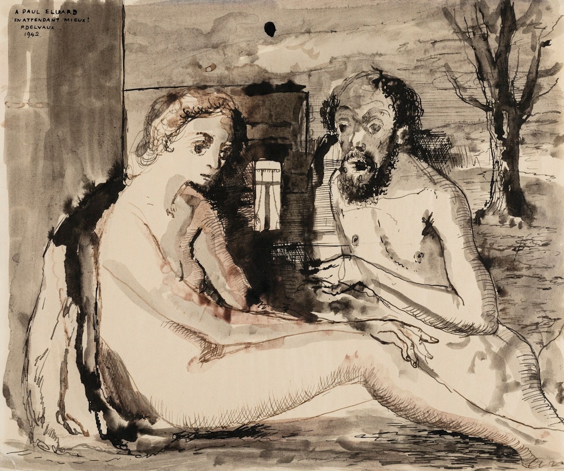 DEUX FIGURES by Paul Delvaux