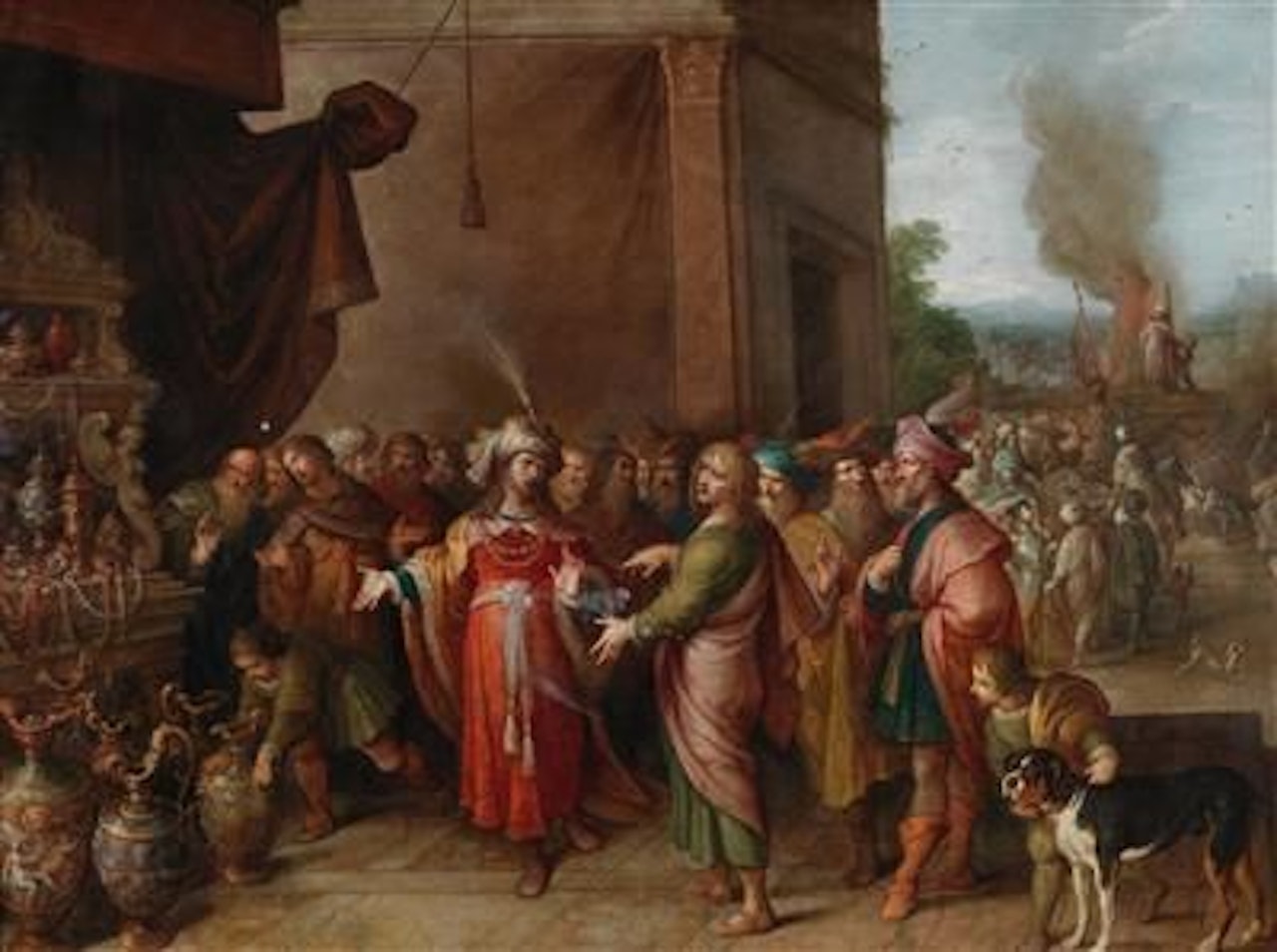 Croesus showing Solon his Riches by Frans Francken II