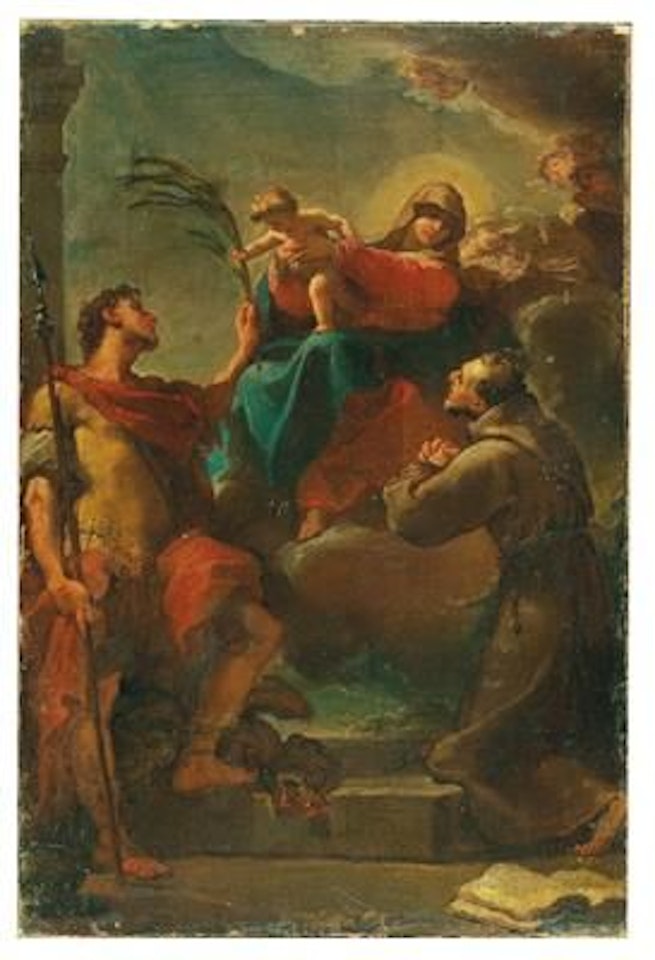 The Madonna and Child appearing to Saints George and Francis by Ubaldo Gandolfi