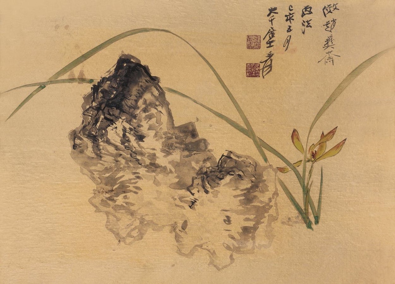 Orchid and Rock by Zhang Daqian
