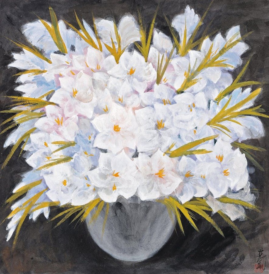 Flowers in Vase by Lin Fengmian