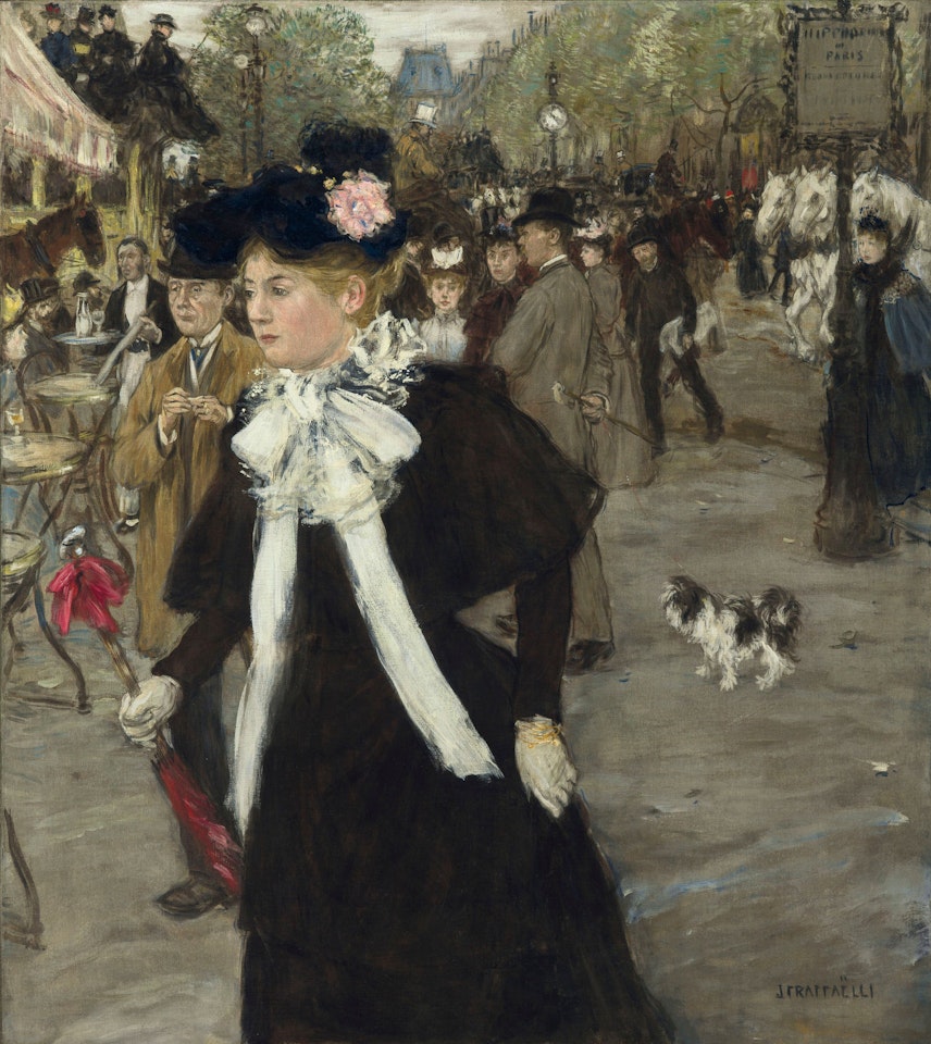 Élégante sur le boulevard des Italiens, Paris by Jean Francois Raffaelli