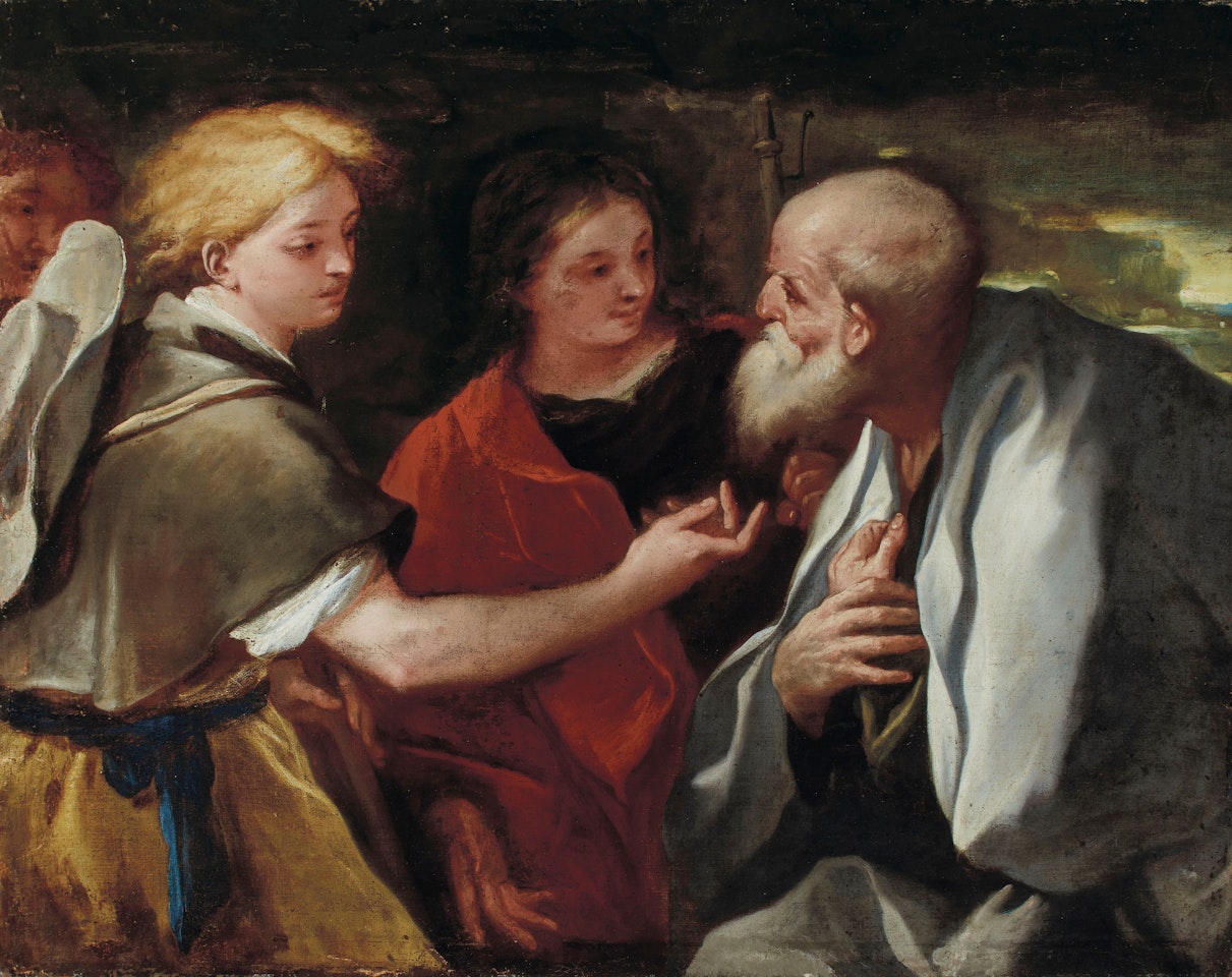 Abraham and the Angels by Circle of Luca Giordano